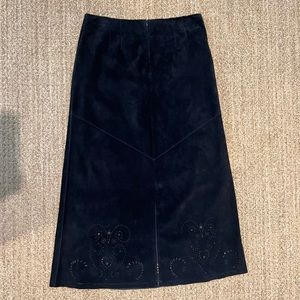 Long Suede Black Skirt